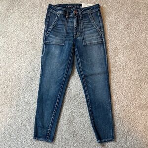 American Eagle Outfitters Dark Blue Ankle Jeans